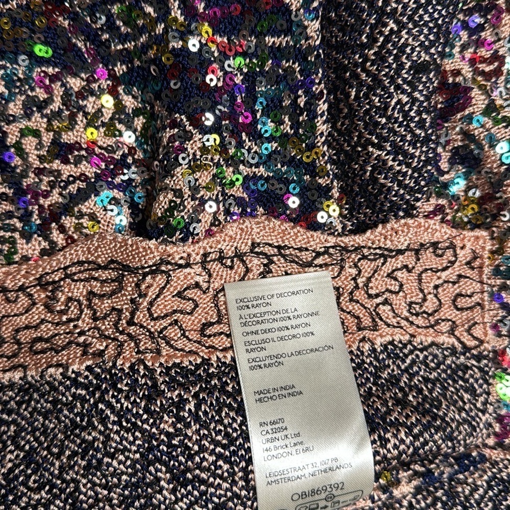 Free People Twilight Rose Combo Tank Sequin Crop Camisole in Pink and Blue NWT - Picture 7 of 10